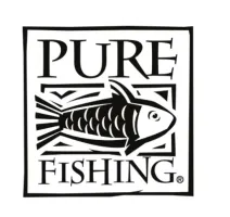 Pure Fishing logo with stylized fish illustration.